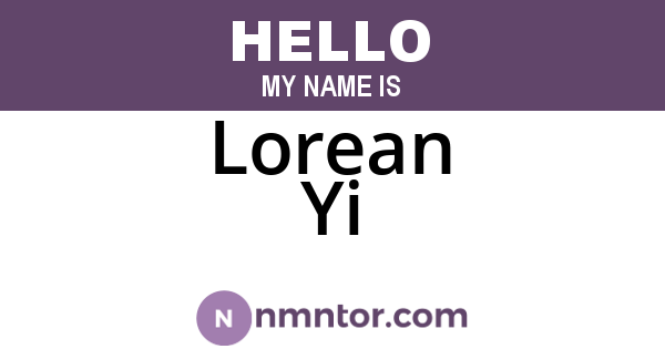 Lorean Yi