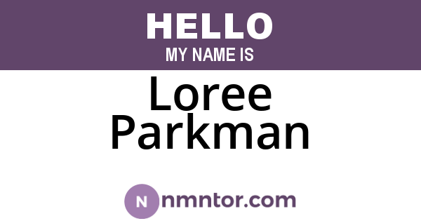 Loree Parkman