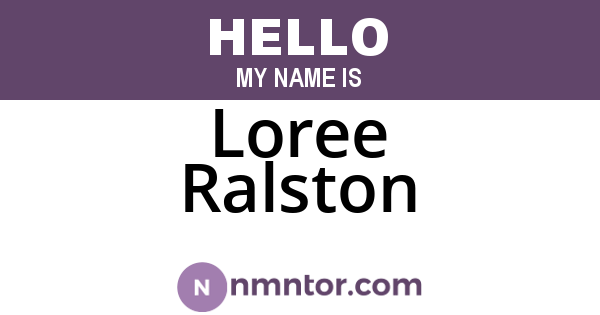 Loree Ralston