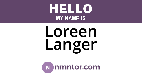 Loreen Langer