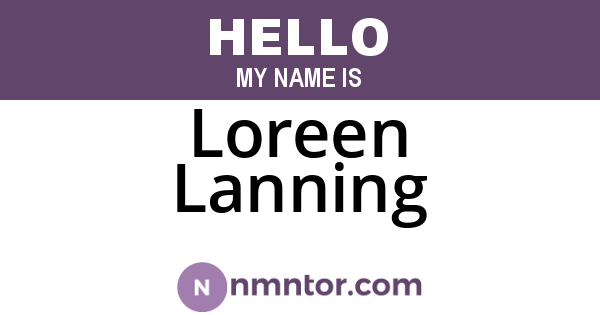 Loreen Lanning