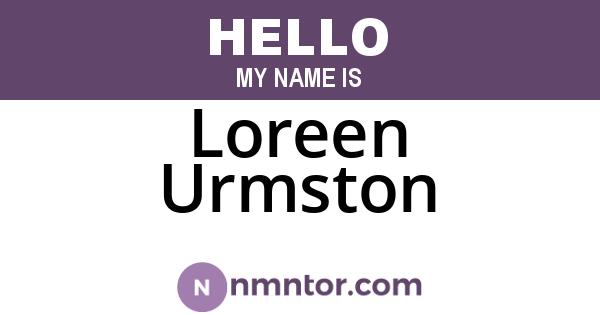 Loreen Urmston