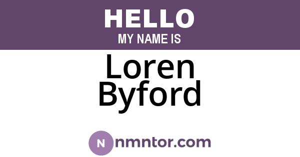 Loren Byford