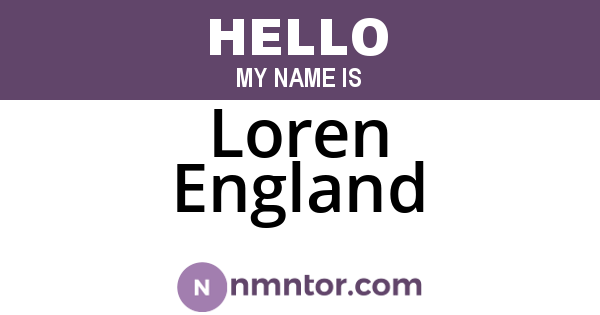 Loren England
