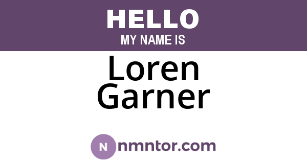 Loren Garner
