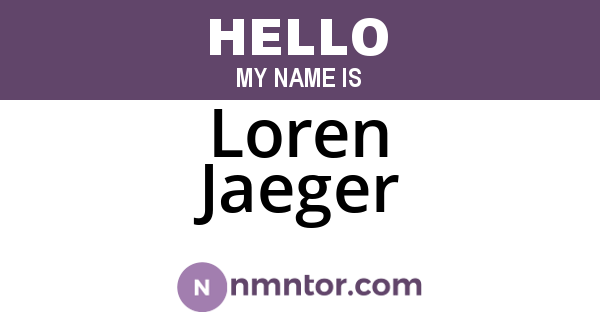 Loren Jaeger