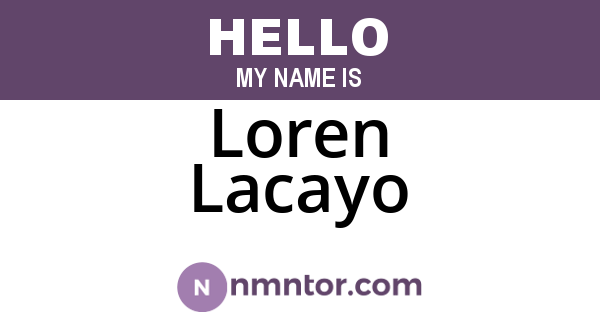 Loren Lacayo