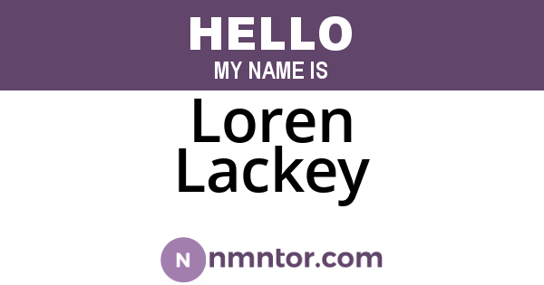 Loren Lackey