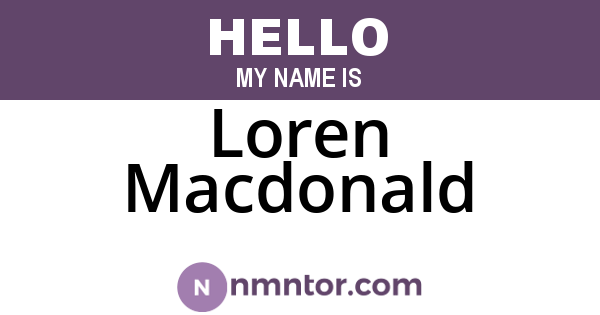 Loren Macdonald