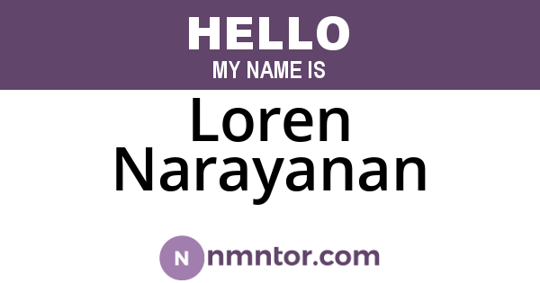 Loren Narayanan