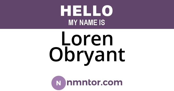 Loren Obryant