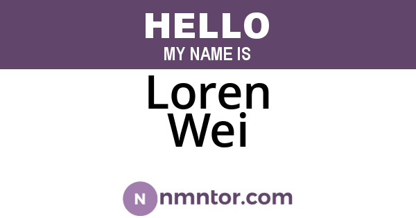 Loren Wei