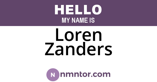 Loren Zanders