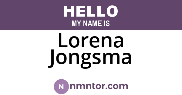 Lorena Jongsma