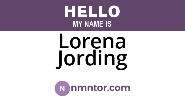 Lorena Jording