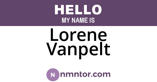 Lorene Vanpelt