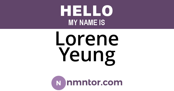 Lorene Yeung