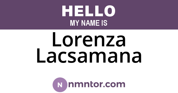Lorenza Lacsamana