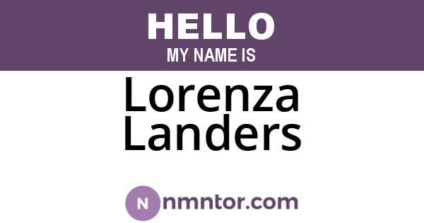 Lorenza Landers