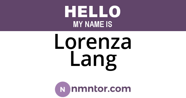 Lorenza Lang