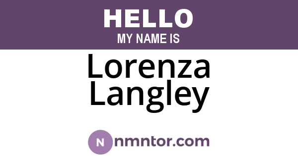 Lorenza Langley