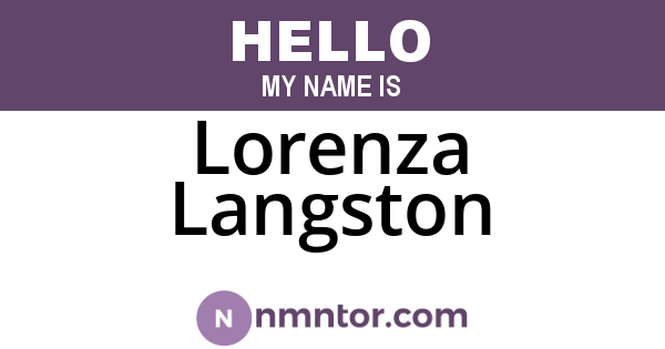 Lorenza Langston
