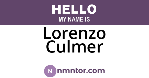 Lorenzo Culmer