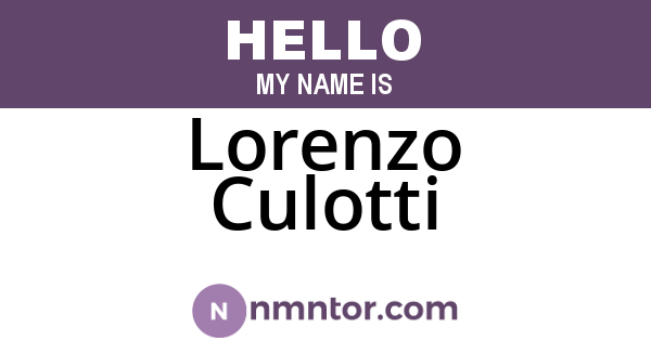 Lorenzo Culotti