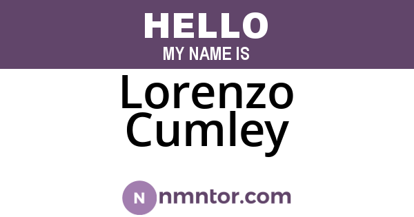 Lorenzo Cumley