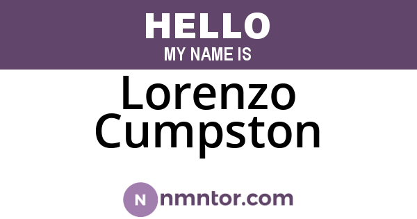 Lorenzo Cumpston