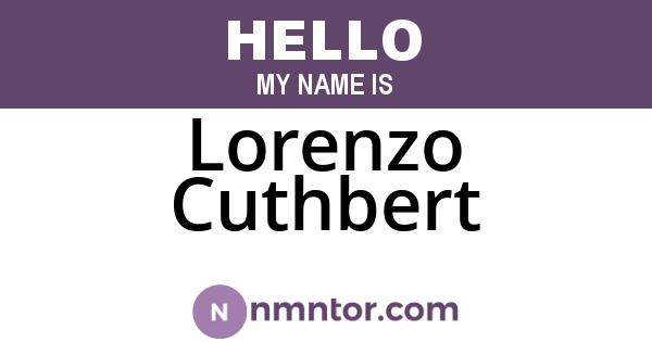 Lorenzo Cuthbert