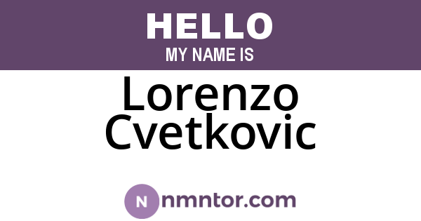 Lorenzo Cvetkovic