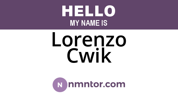 Lorenzo Cwik
