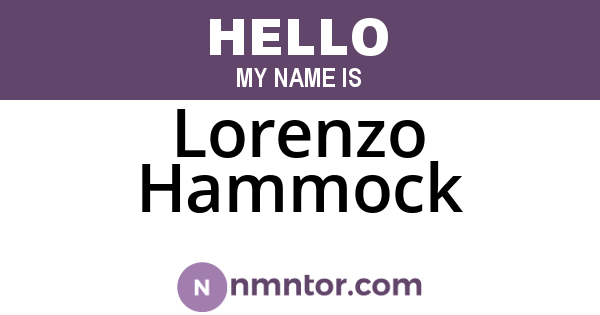 Lorenzo Hammock