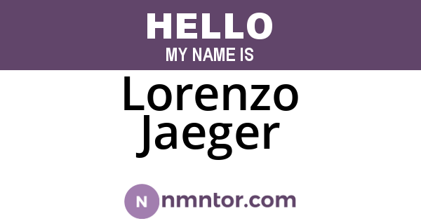 Lorenzo Jaeger