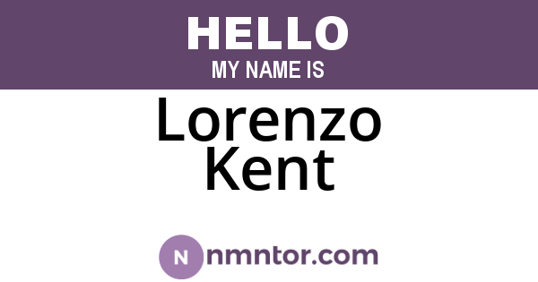 Lorenzo Kent