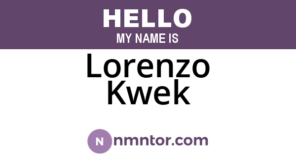 Lorenzo Kwek