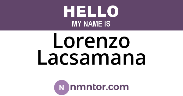 Lorenzo Lacsamana