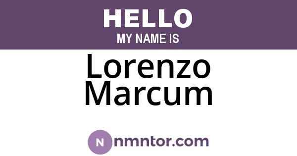 Lorenzo Marcum