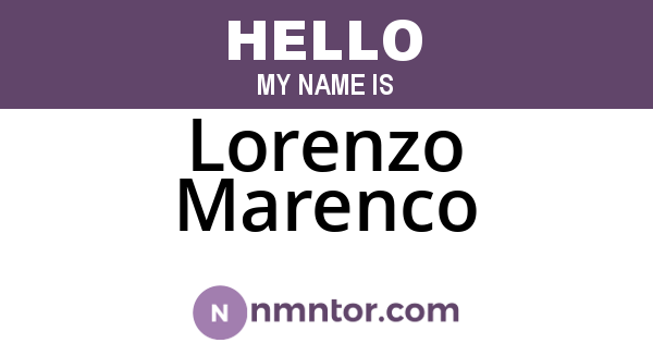 Lorenzo Marenco