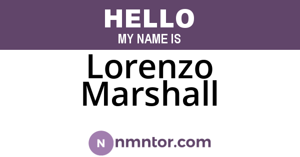 Lorenzo Marshall