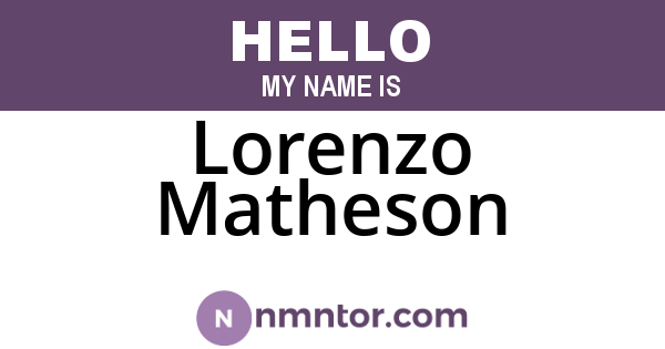 Lorenzo Matheson