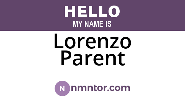 Lorenzo Parent
