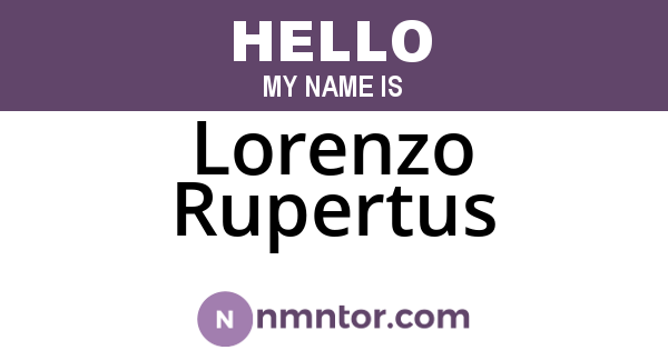 Lorenzo Rupertus