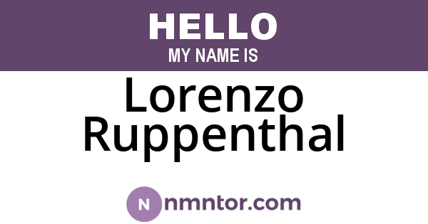 Lorenzo Ruppenthal