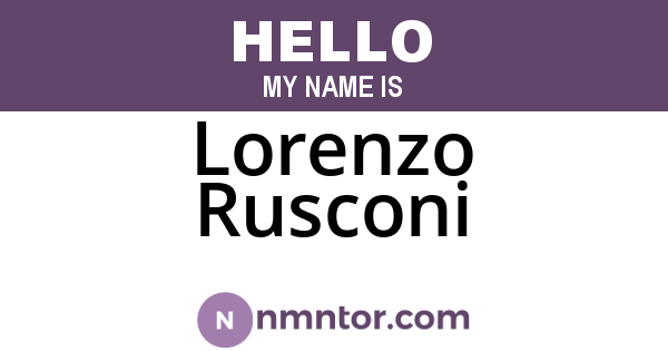 Lorenzo Rusconi