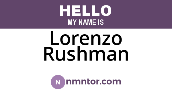 Lorenzo Rushman