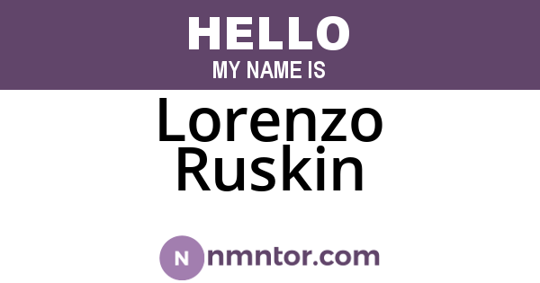 Lorenzo Ruskin