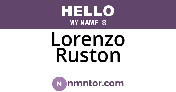 Lorenzo Ruston