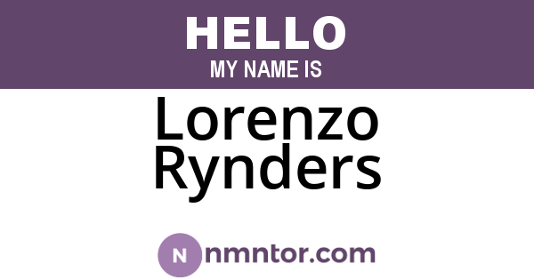 Lorenzo Rynders